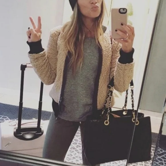 Marrakech Sherpa Bomber Teddy Jacket Anthropologie Fleece Coat - Picture 10 of 10